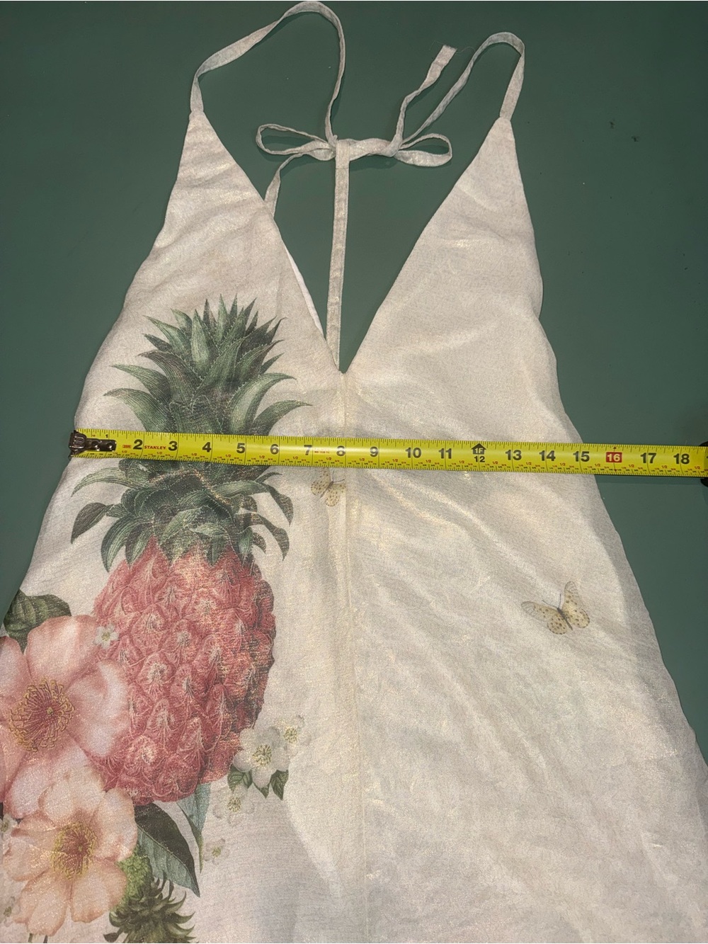 Farm Rio Vintage White Pineapple Print Halter Romper - Picture 7 of 9